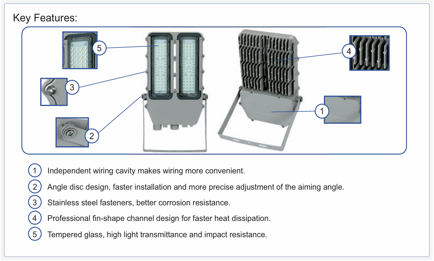 100W LED Explosion Proof Area Light, STA Series, 5000K, 14000 Lumens, 100-277 VAC