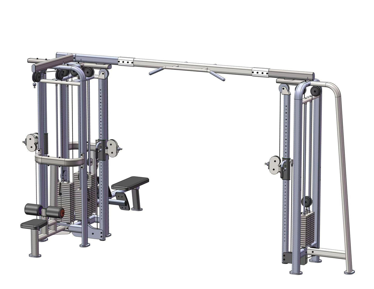 5 Stack Megatron Deluxe Jungle Gym 3 Colors - Muscle D Fitness - Commercial-Grade , Lat Pull, Low Row, Functional Column