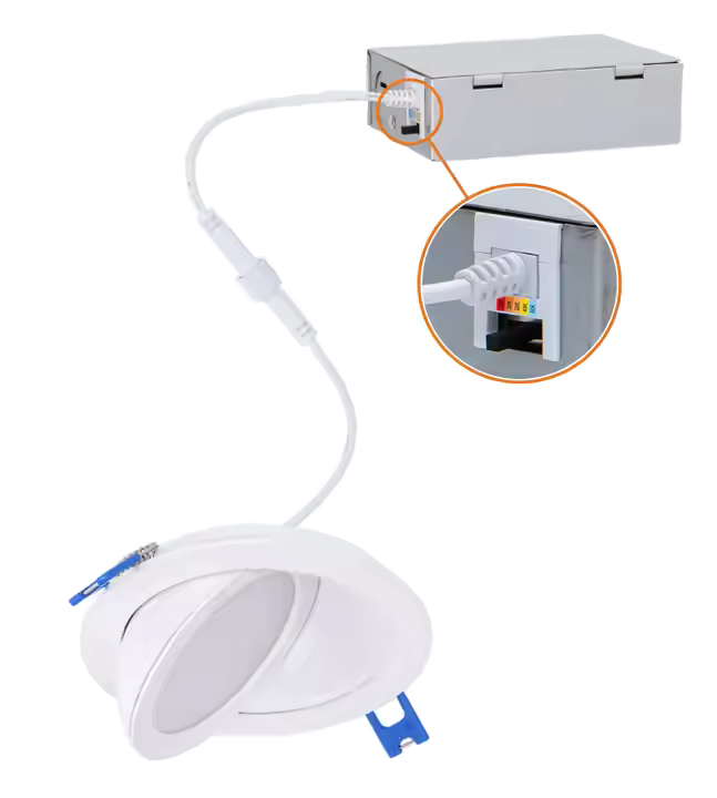 6 Inch LED Recessed Downlight - Swivel, Adjustable Lens, Junction Box, 12W, Selectable CCT, 800 Lumens, 120 VAC
