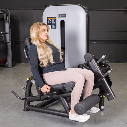 Vogue Leg Extension/Prone Leg Curl Combo - Muscle D Fitness - Seated - Adjustable - Pin Selectorized - Quads Hamstring Machine