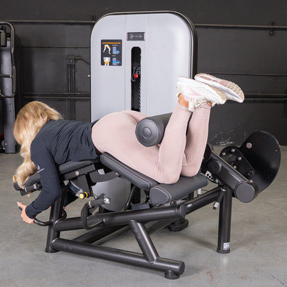 Vogue Leg Extension/Prone Leg Curl Combo - Muscle D Fitness - Seated - Adjustable - Pin Selectorized - Quads Hamstring Machine