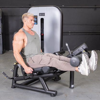 Vogue Leg Extension/Prone Leg Curl Combo - Muscle D Fitness - Seated - Adjustable - Pin Selectorized - Quads Hamstring Machine