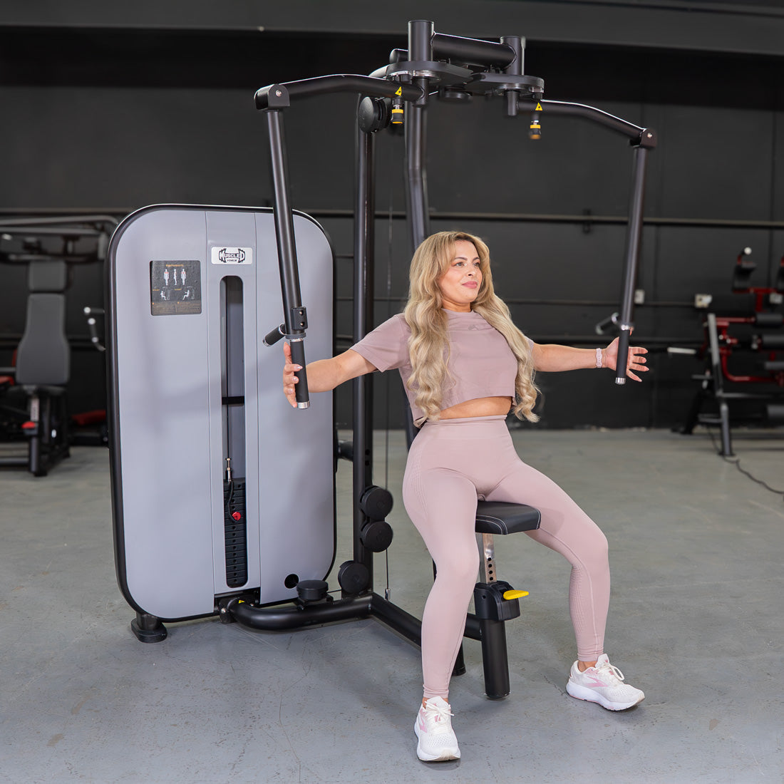 Vogue Pec Deck/Rear Delt - Muscle D Fitness - Adjustable Seat - Pin Selectorized - Chest Back Workout Combo