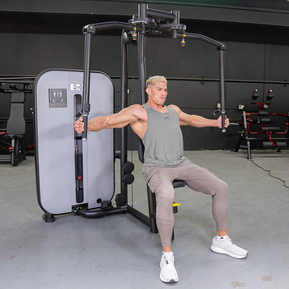 Vogue Pec Deck/Rear Delt - Muscle D Fitness - Adjustable Seat - Pin Selectorized - Chest Back Workout Combo