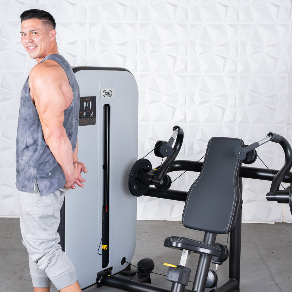 Vogue Triceps Extension - Muscle D Fitness -  Pin Selectorized - Adjustable Seat - Arm Workout