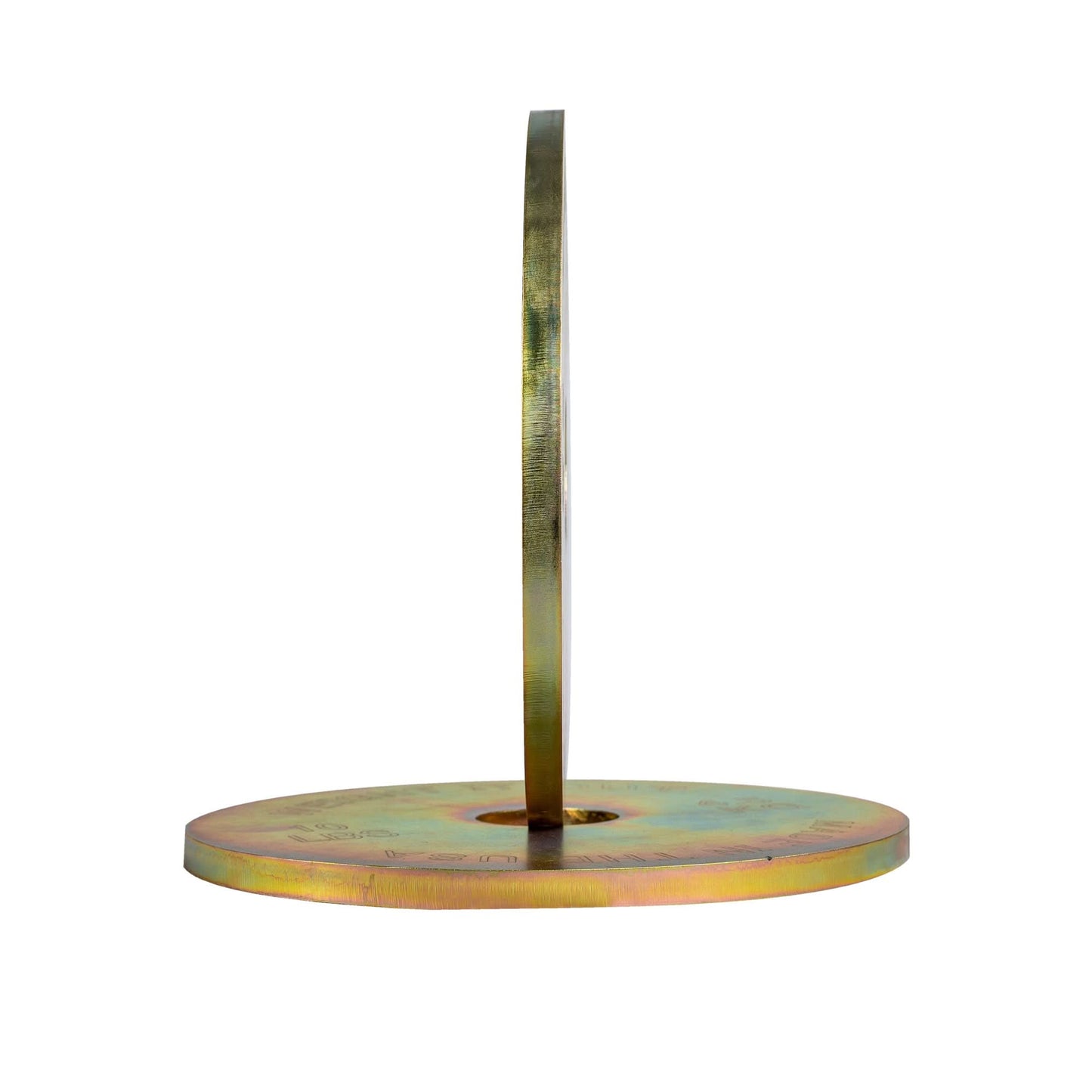 Solid Steel Calibrated Weight Plate Pairs - side view 10 lbs (gold finish)