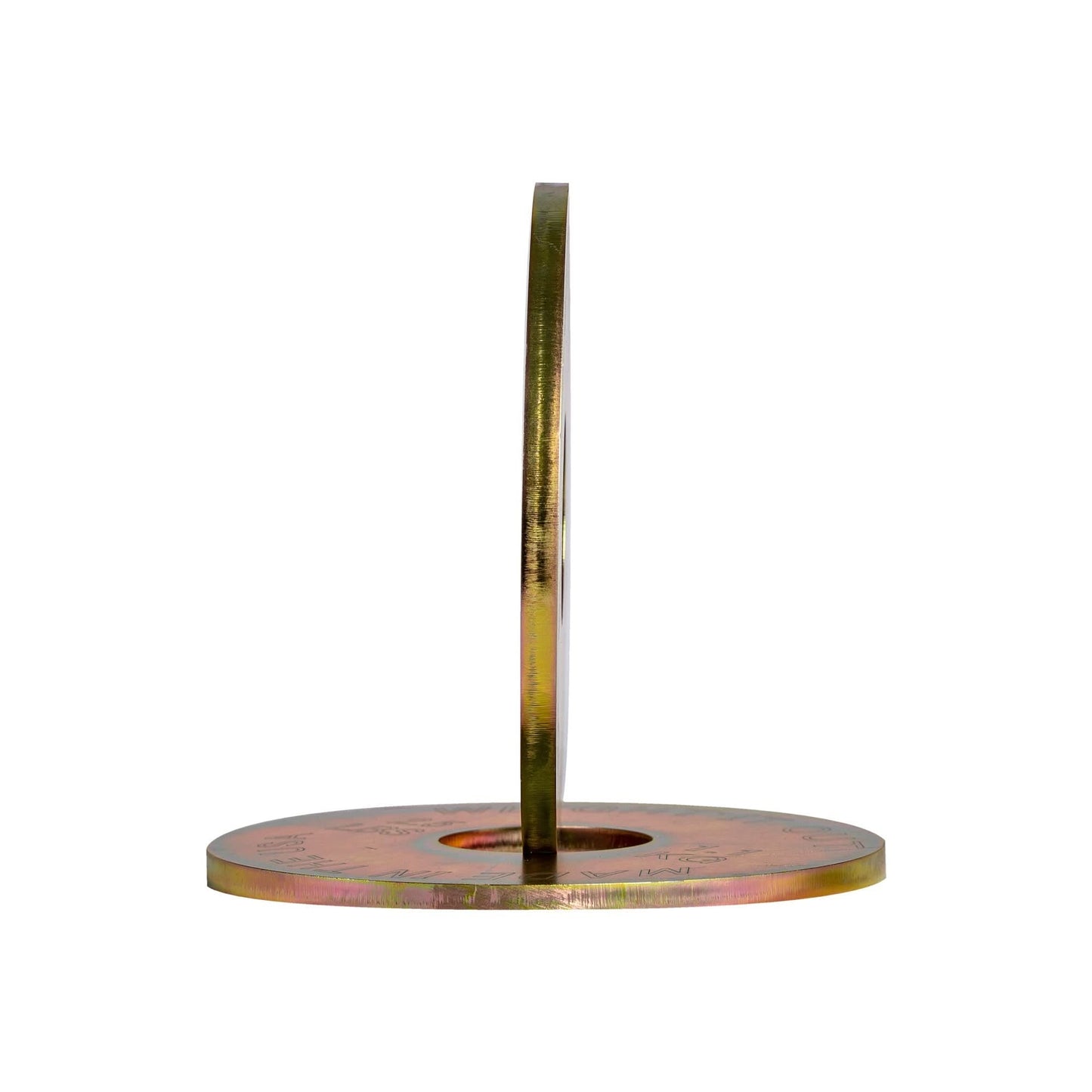 Solid Steel Calibrated Weight Plate Pairs - side view 2.5 lbs (gold finish)