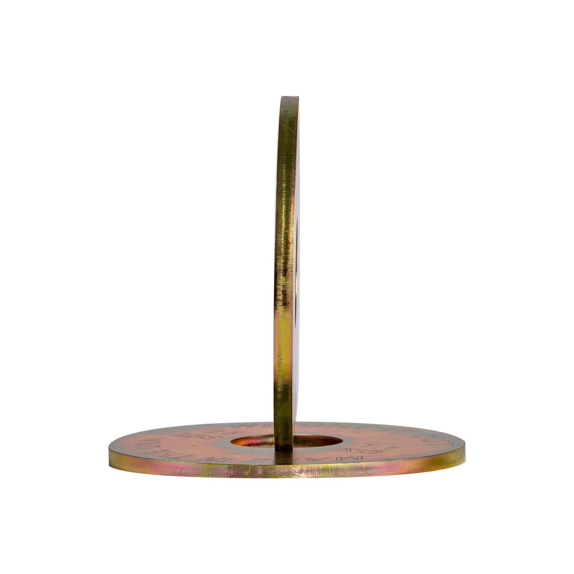 Solid Steel Calibrated Weight Plate Pairs - side view 2.5 lbs (gold finish)