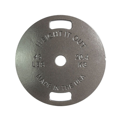 Cast Iron Machined Weight Plate Pairs - front view of 20.4 kg (clear finish)