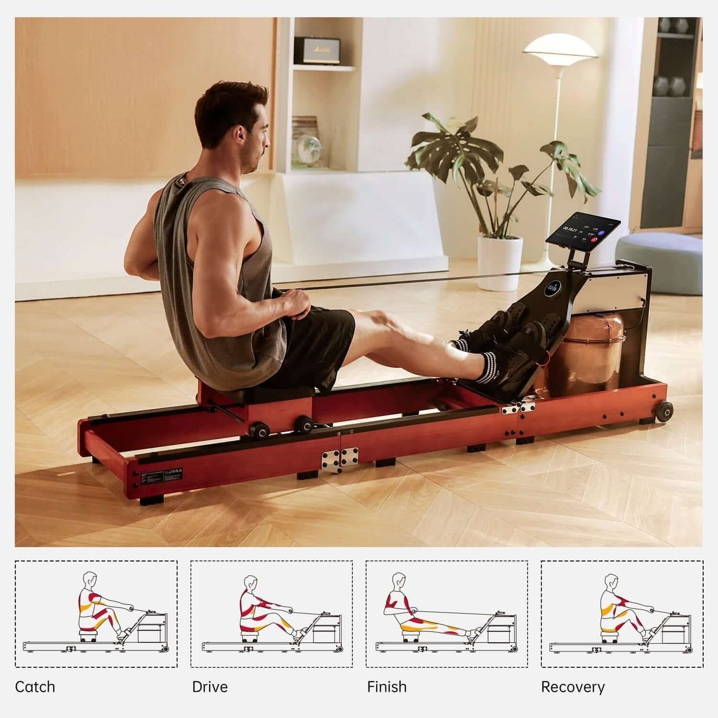 WM10 Tri-fold Water Rowing Machine
