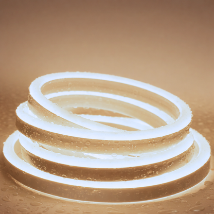 110V-120V Warm White (2600K)Neon LED Rope Light - 8mmX16mm,Commercial Grade, IP65, 189 LM/M -Cuttable, dimmable - Plug and Play And Hardwired