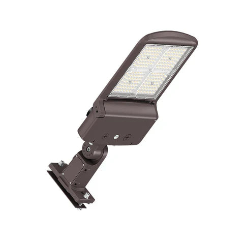 LED Parking Lot Light, Selectable 200W/240W/300W and CCT, 48000 Lumens, Bronze Housing, Universal Bracket