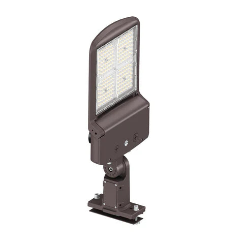 LED Parking Lot Light, Selectable 200W/240W/300W and CCT, 48000 Lumens, Bronze Housing, Universal Bracket