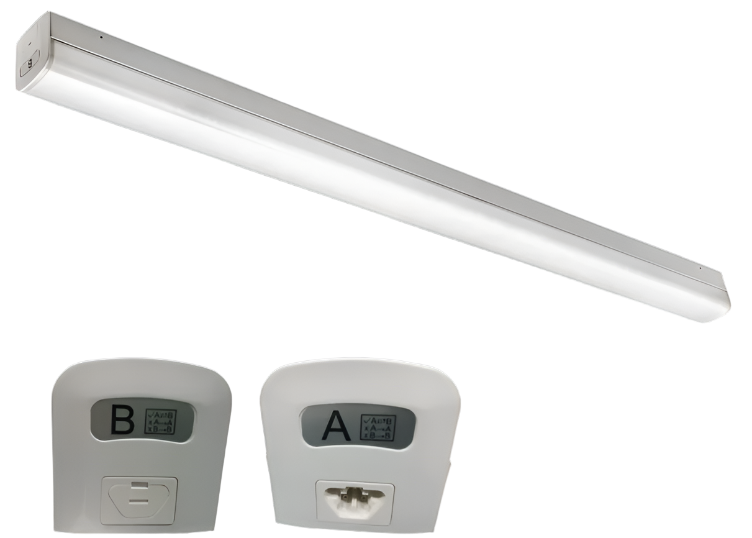 4ft LED Low Bay Strip Light, Selectable 34W/38W/45W and CCT 3500K/4000K/5000K, 5,850 Lumens
