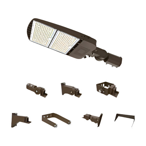 300W LED Parking Lot Light - Photocell-Ready Top Socket & Slip Fitter Mount, 5000K, 45000 Lumens