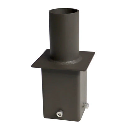 4” Square Pole Tenon Adapter – Internal Mount with 2-3/8” O.D. Vertical Tenon for Slip Fitter Fixtures