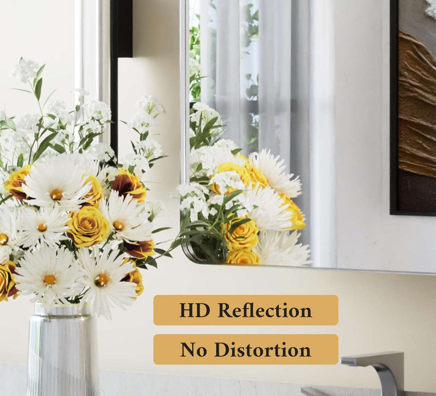 Chrome Medicine Cabinet with Mirror – 24"x32" Stainless Steel Frame - Wall Mounted or Recessed Installation - HD Shatterproof Glass