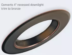 4-Inch Changeable Bronze Trim Ring for Recessed Downlights
