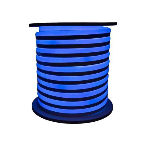 LED Neon Rope Light - 50Ft - 120V - Blue - 164W - Waterproof IP67 - ETL Listed - Includes Clips & Connectors