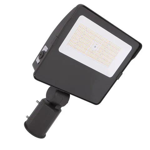 Adjustable Wattage LED Flood Light – 90W/125W/155W - Slip Fitter Mount - Bronze Housing, High Lumen Outdoor Security & Area Lighting