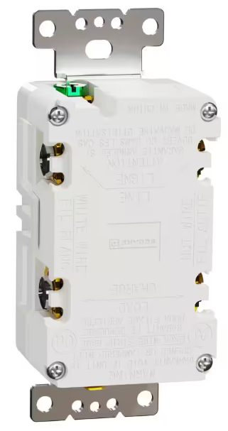 20-Amp 125-Volt Tamper-Resistant Outdoor GFCI Duplex Outlet with Back Wire Clamps, Matte White