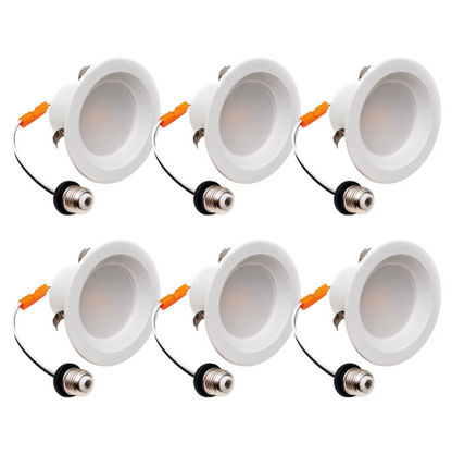 4 Inch LED Recessed Downlight - Baffle Retrofit, 10W, 750 Lumens, 120 VAC