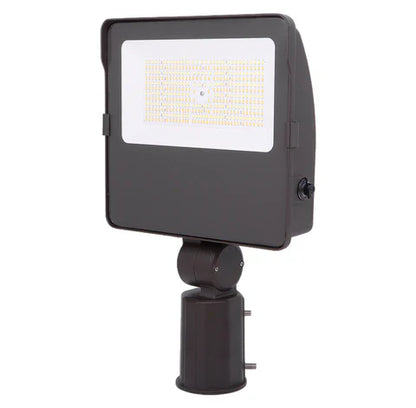 Adjustable Wattage LED Flood Light – 90W/125W/155W - Slip Fitter Mount - Bronze Housing, High Lumen Outdoor Security & Area Lighting