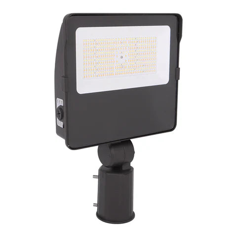Adjustable Wattage LED Flood Light – 90W/125W/155W - Slip Fitter Mount - Bronze Housing, High Lumen Outdoor Security & Area Lighting