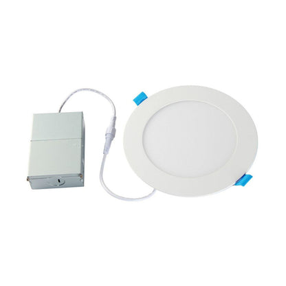 8 Inch Flat Recessed Downlight with Junction Box, 18W, Selectable CCT, 1500 Lumens, 120 VAC