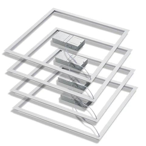 LED Grid Frame Ceiling Light, 2x2, 40W/30W/20W, Adjustable Watts & CCT,3000K-6500K , 4800 Lumens