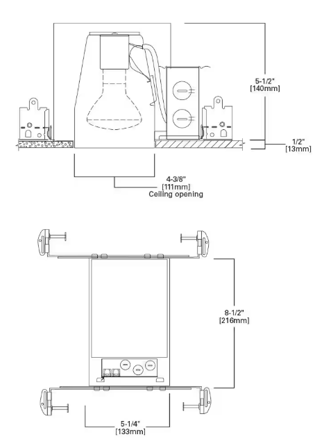 4",6" Aluminum Recessed Lighting Housing for New Construction – Shallow Ceiling, IC Rated, Air-Tite Design