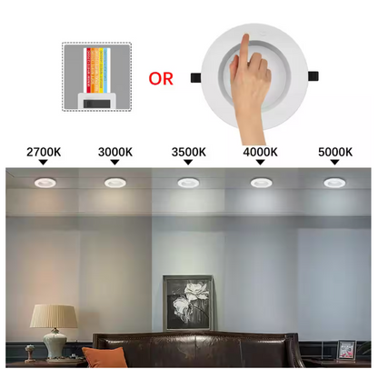 4 Inch Canless Recessed Downlight, 12W, Selectable CCT, 750 Lumens, 120 VAC