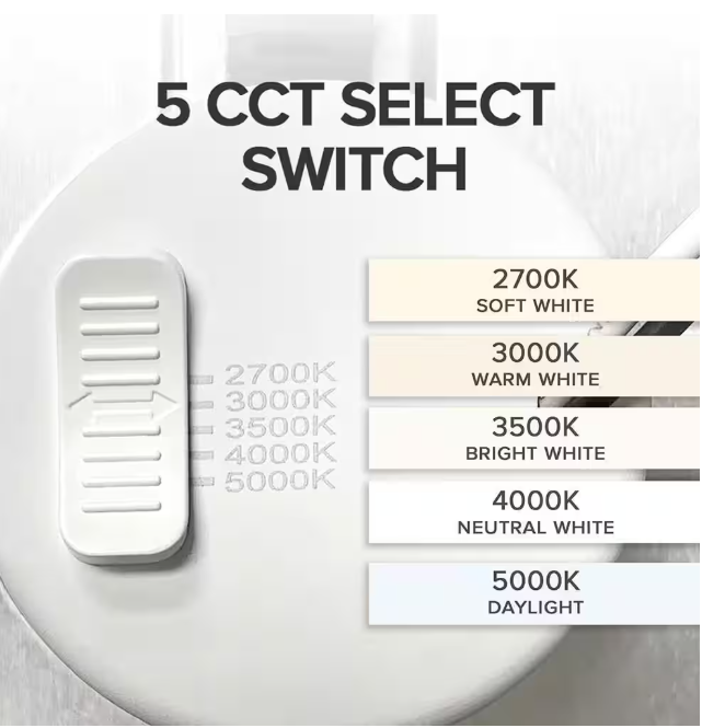 8 Inch Ceiling Light, Surface Mount, 18W, Selectable CCT, 1,260 Lumens, 120 VAC