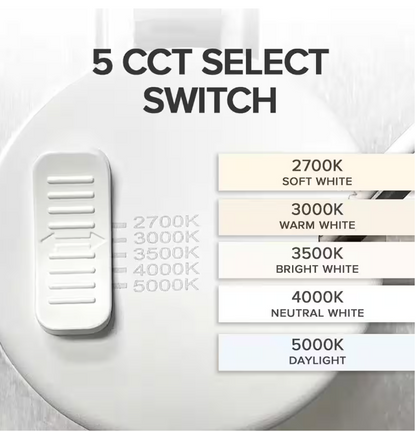 8 Inch Ceiling Light, Surface Mount, 18W, Selectable CCT, 1,260 Lumens, 120 VAC