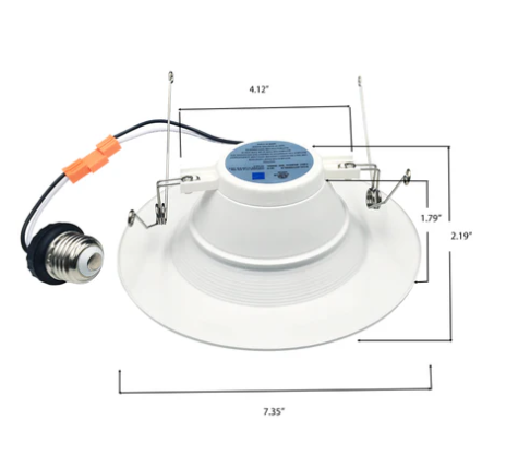 6 Inch LED Retrofit Downlight, 14W, Selectable CCT, 1,100 Lumens, 120 VAC