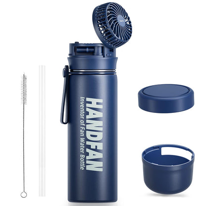 Yescom Stainless Steel Water Bottle with Fan Keeps Water Cold for 24hours