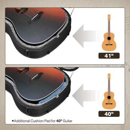 Yescom 40"-41" Hard Shell Acoustic Guitar Case for Air Travel