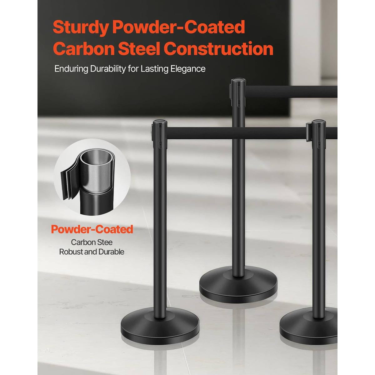 Yescom 6pcs Crowd Control Stanchions with 6.5ft Retractable Belt