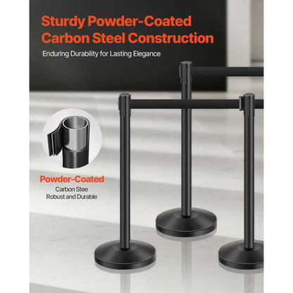 Yescom 6pcs Crowd Control Stanchions with 6.5ft Retractable Belt