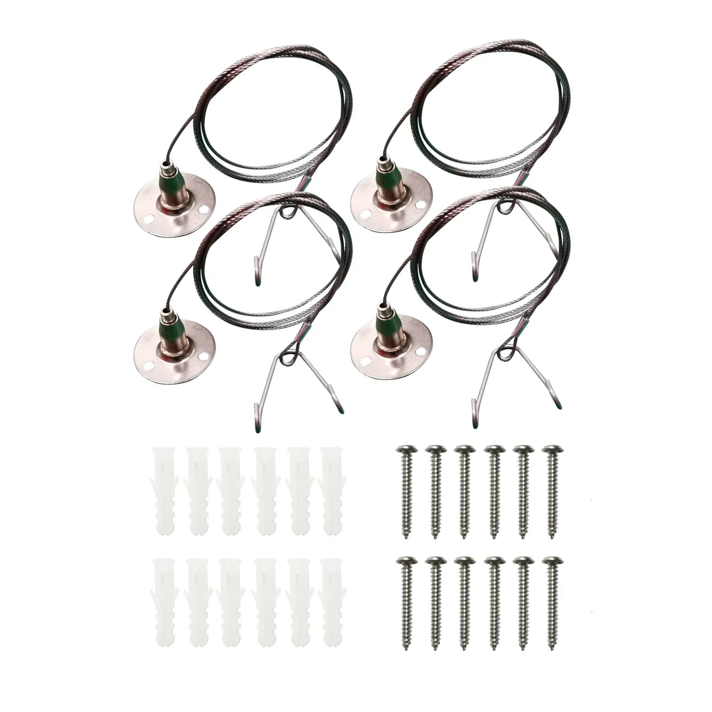 Suspension Hanging Kit for LED Panels – Adjustable Aircraft Cable System - Universal Mount