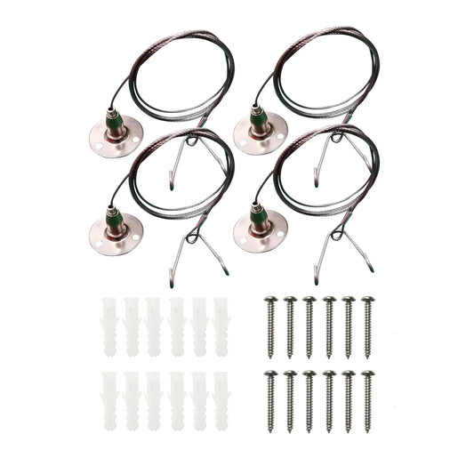 Suspension Hanging Kit for LED Panels – Adjustable Aircraft Cable System - Universal Mount