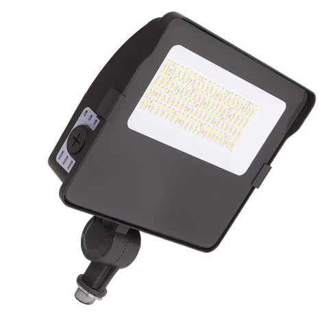 Adjustable Wattage LED Flood Light – 36W/50W/63W - Knuckle Mount - Bronze Housing - High Lumen Outdoor Security & Landscape Lighting