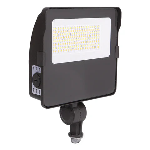 Adjustable Wattage LED Flood Light – 36W/50W/63W - Knuckle Mount - Bronze Housing - High Lumen Outdoor Security & Landscape Lighting