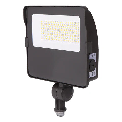 Adjustable Wattage LED Flood Light – 36W/50W/63W - Knuckle Mount - Bronze Housing - High Lumen Outdoor Security & Landscape Lighting