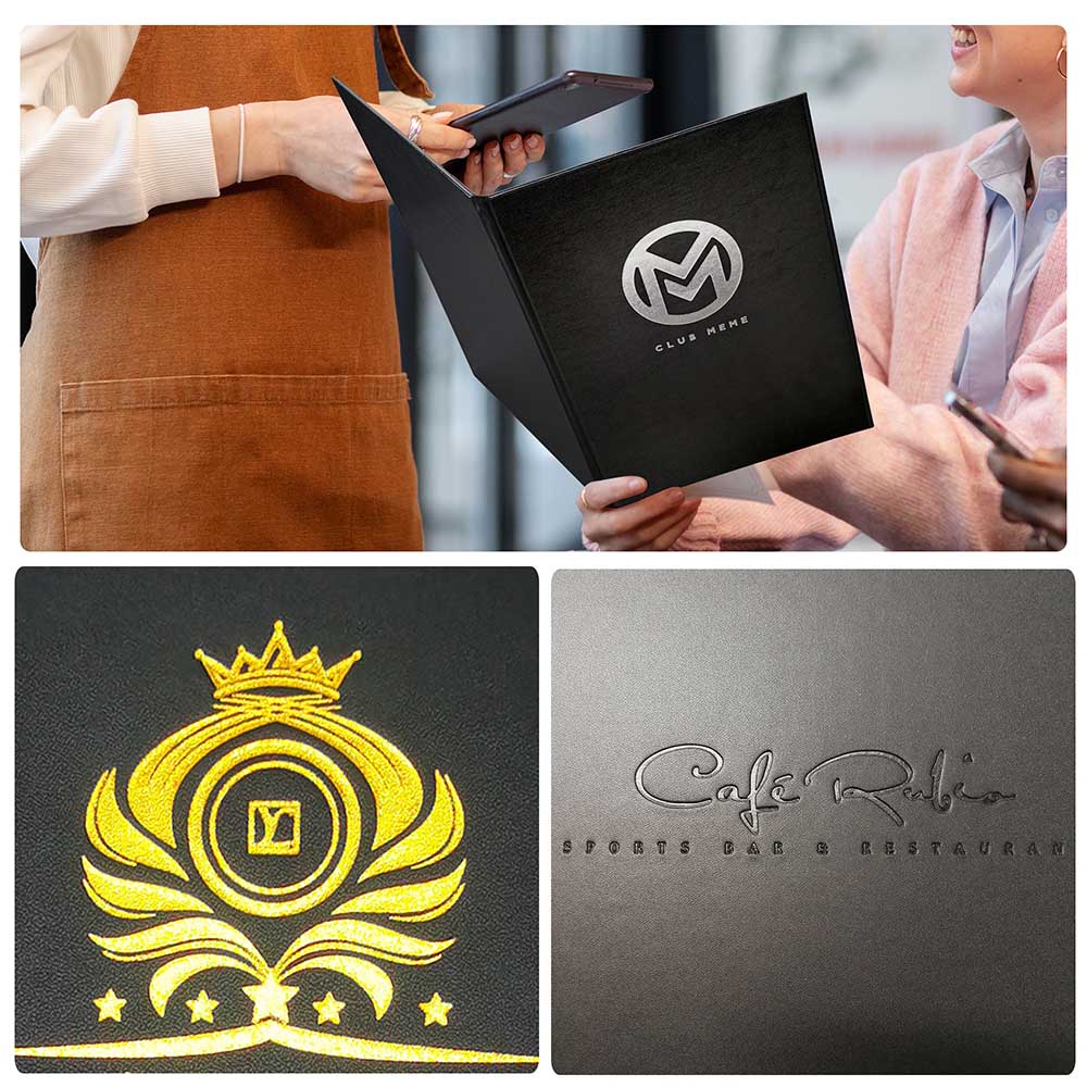 Yescom Personalized Menu Covers - 8.5x14 PU Leather Custom Printed & Color