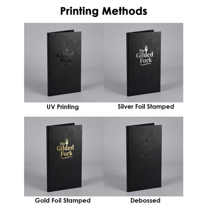Yescom Personalized Menu Covers - 8.5x11 PU Leather Custom Printed & Color