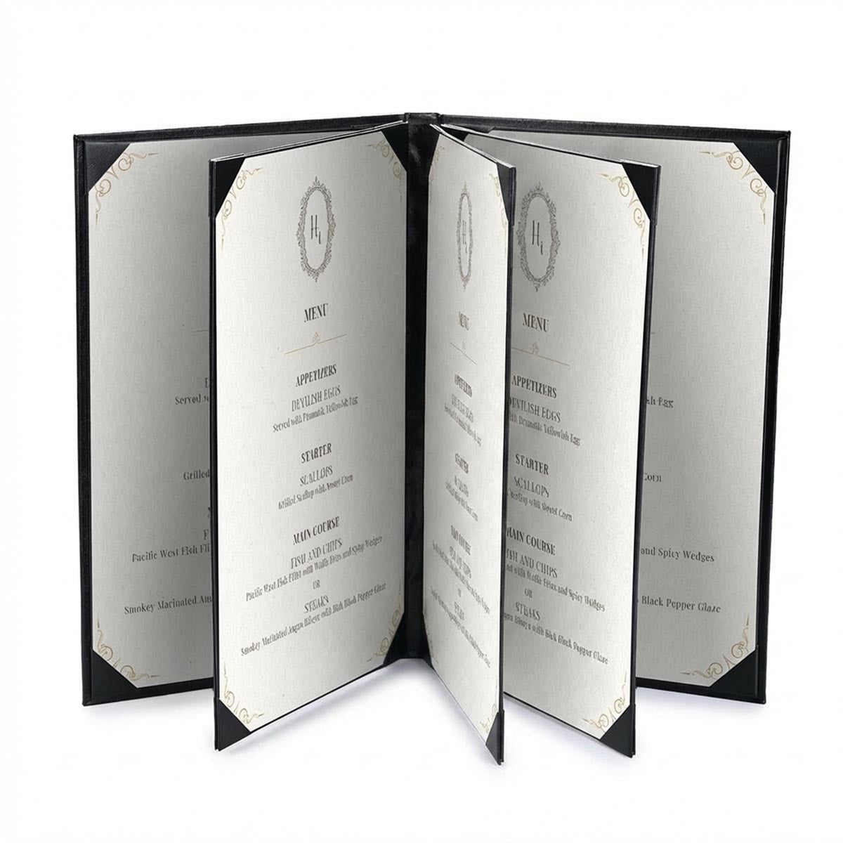 Yescom Personalized Menu Covers - 8.5x14 PU Leather Custom Printed & Color