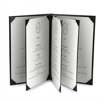 Yescom Personalized Menu Covers - 8.5x14 PU Leather Custom Printed & Color