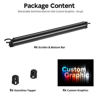 Yescom 4ct. Custom Printed Retractable Banner for Stanchions