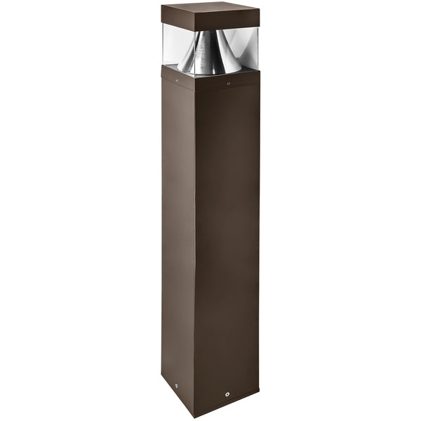 Square Pole LED Bollard Light, Selectable 24W/19W/14W and CCT, 3,360 Lumens, 120-277 VAC